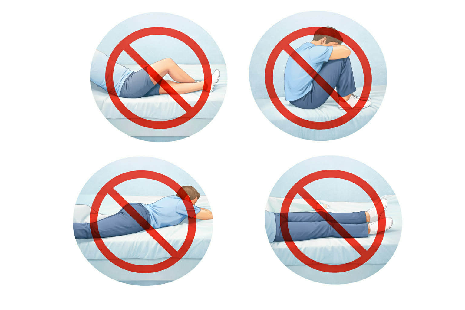 Illustration des mouvements à éviter pour la voie latérale